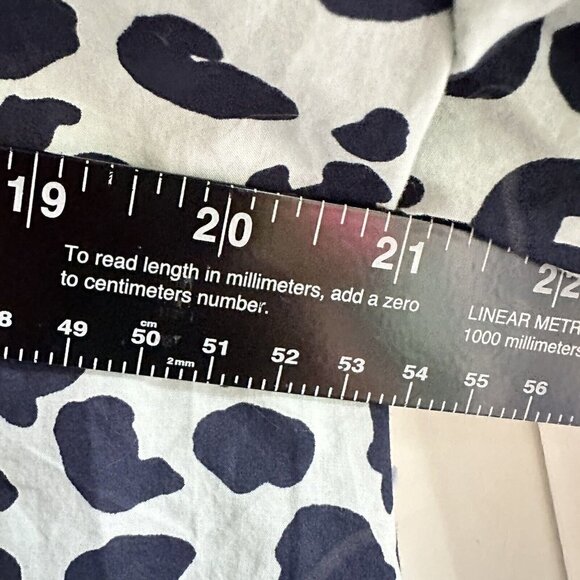 Talbots Women’s Large Leopard Print Button Front Cotton Shirt Mint Green Navy - Picture 6 of 7